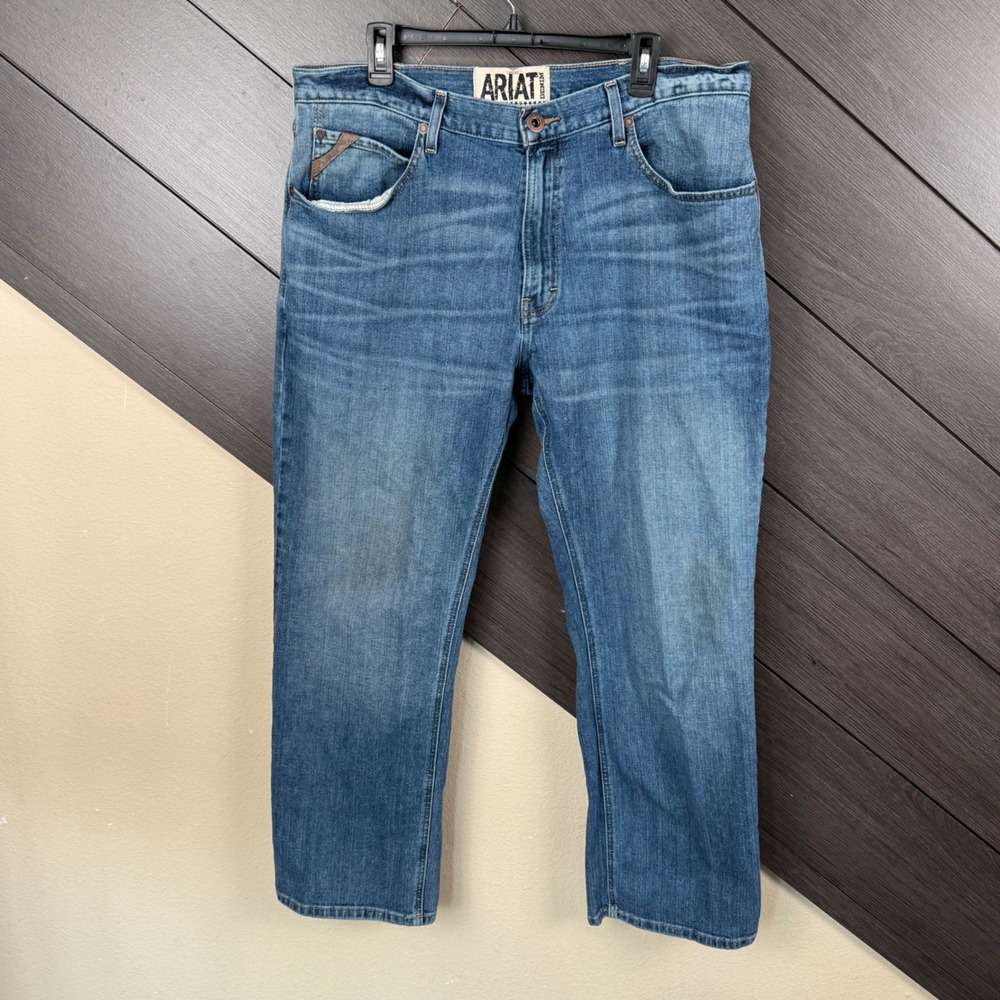 Ariat M2 Relaxed Boot Men's 38x30 Jeans Western Cowboy Medium Wash Stretch